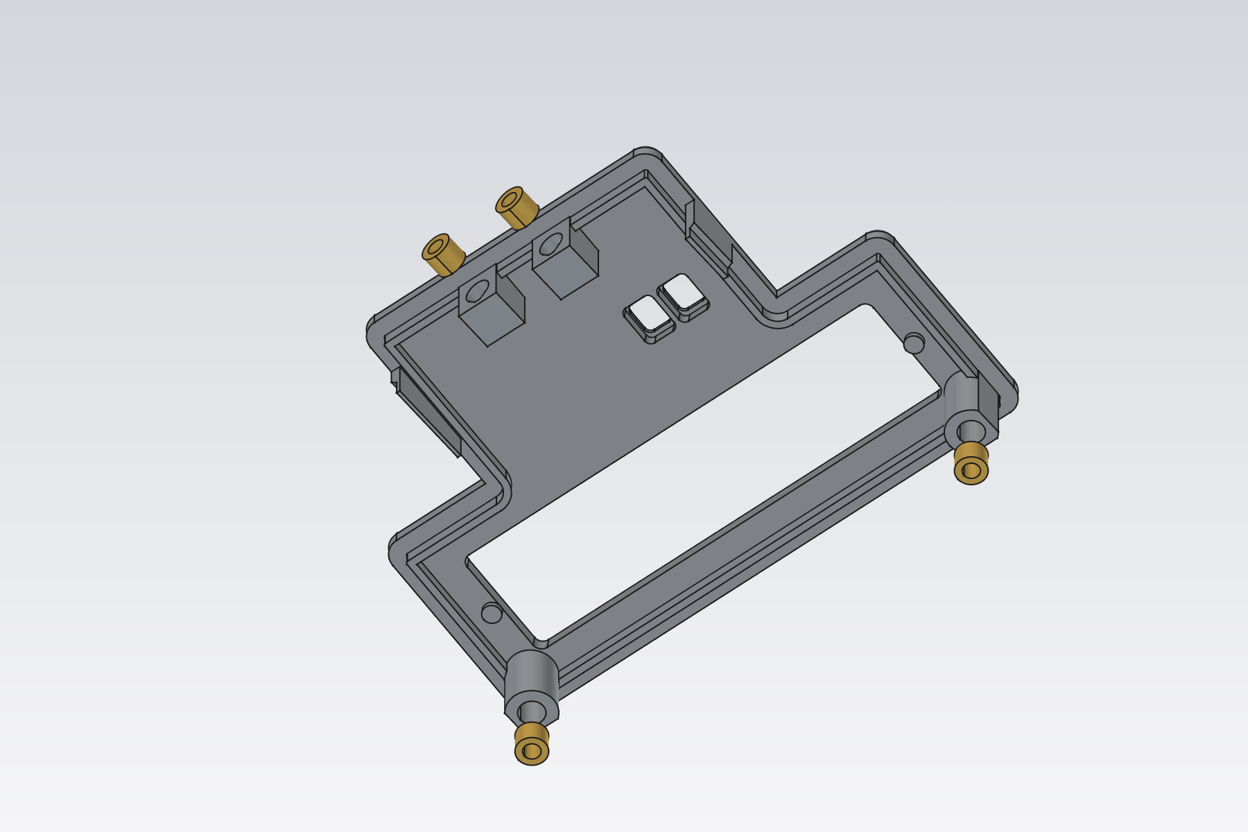 Lid from below: two inserts under the front posts and two behind the rear posts